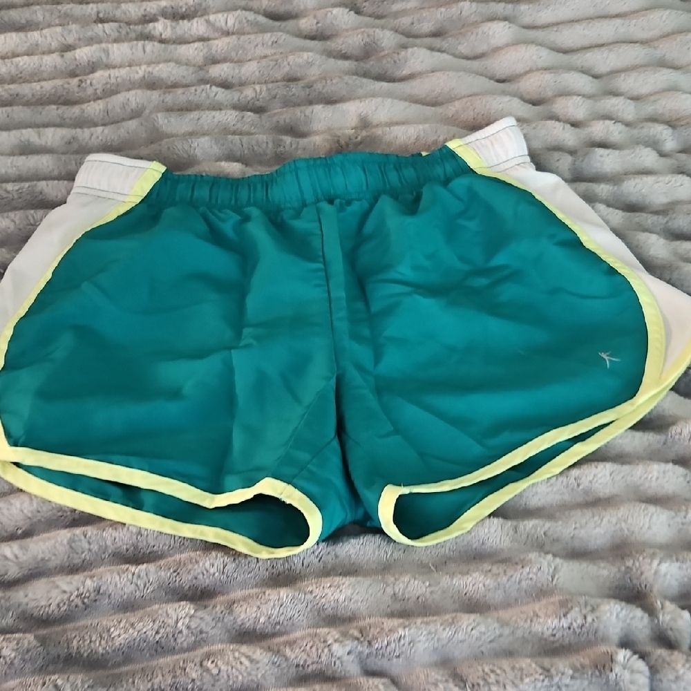 Danskin Green and White Athletic Shorts Lightweight Comfort